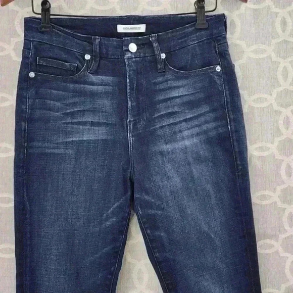 27" Good American‎ Good Waist Crop Blue Stretched Skinny Women's Jeans - Picture 5 of 11